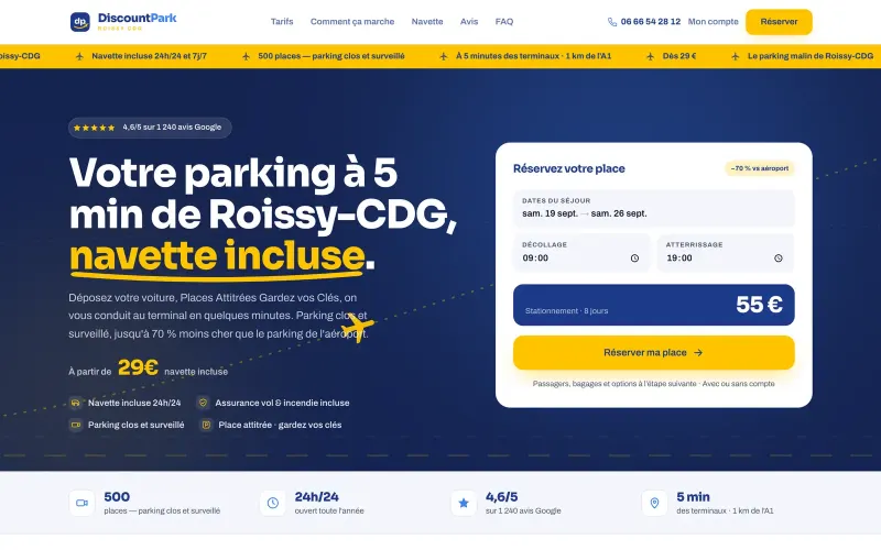 Site DiscountPark réalisé par Studio Margelle